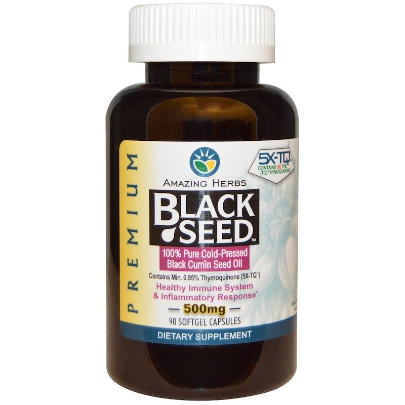 Amazing Herbs, Black Seed, 500 мг, 90 гелевых капсул