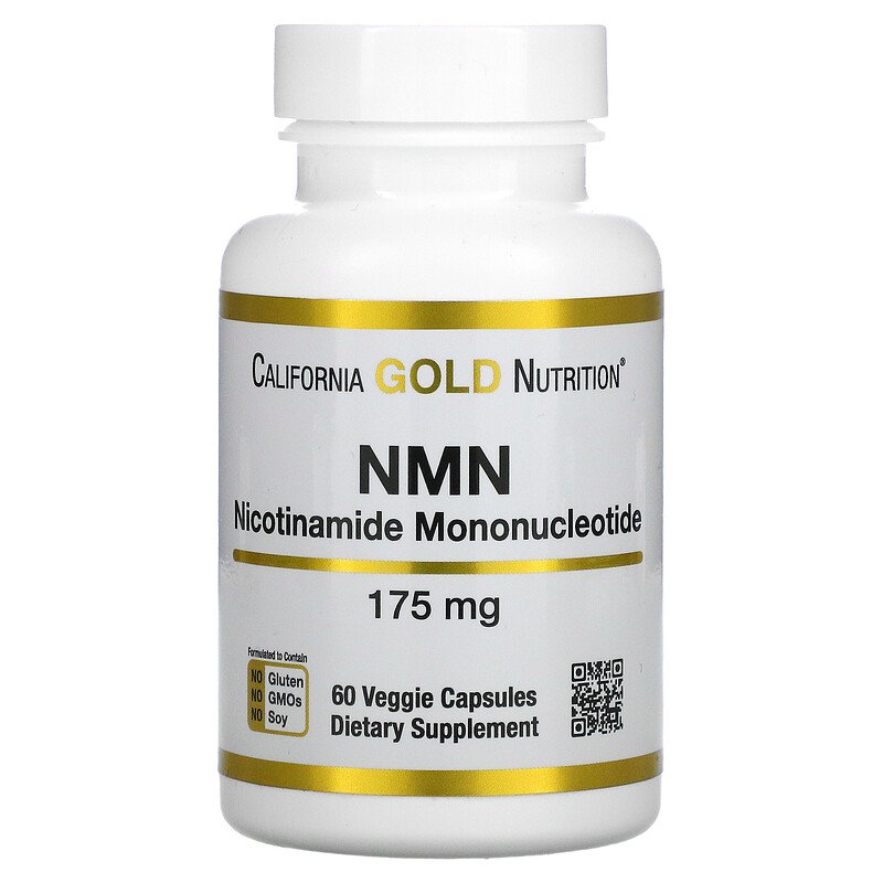 California Gold Nutrition, NMN (никотинамид мононуклеотид), 175 мг, 60 растительных капсул