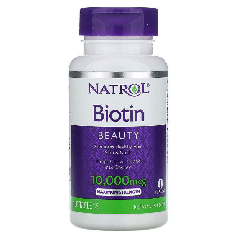 Natrol, Биотин, максимальное действие, 10 000 мкг, 100 таблеток