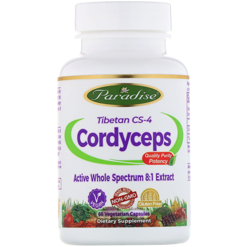 Paradise Herbs, Тибетский кордицепс CS-4, 60 вегетарианских капсул