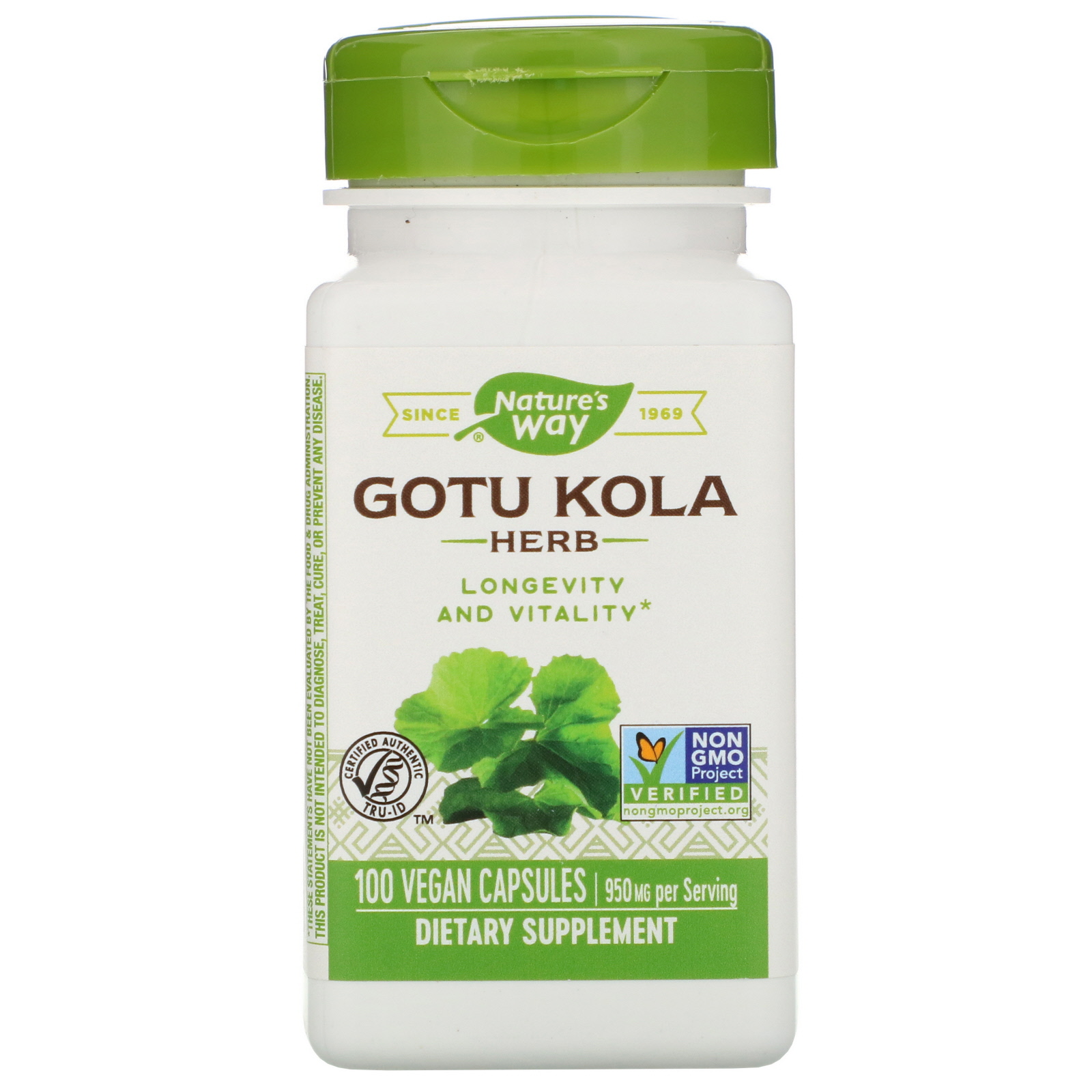 Nature's Way, Готу кола, 950 мг, 100 веганских капсул