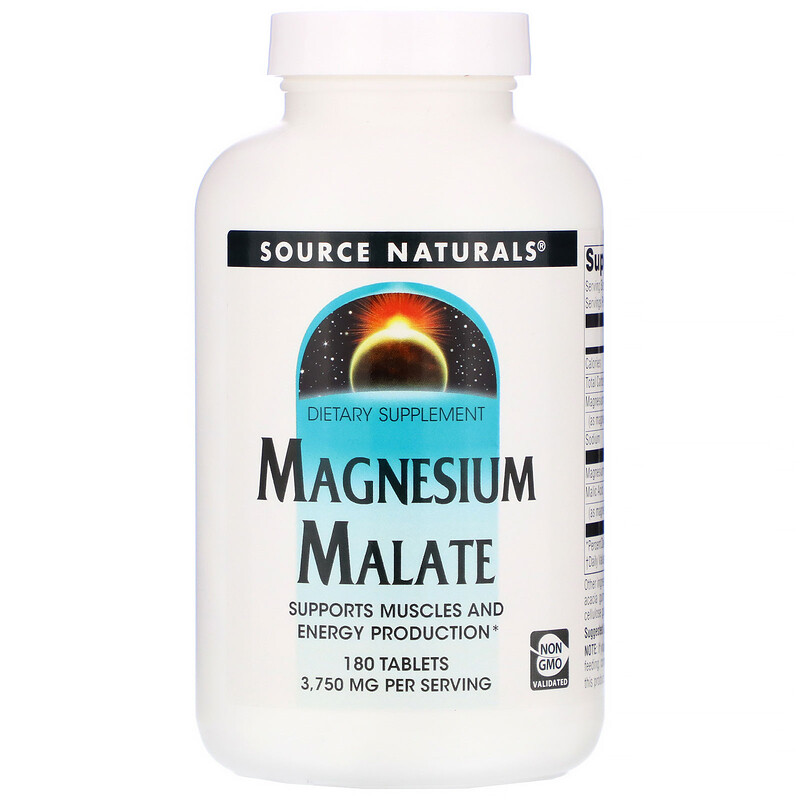 Source Naturals, Малат магния, 3750 мг, 180 таблеток