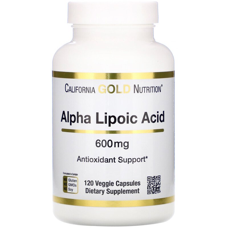 California Gold Nutrition, Альфа-липоевая кислота, 600 мг, 120 растительных капсул