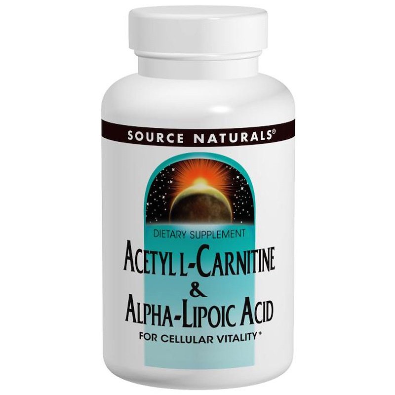Source Naturals, Ацетил-L-карнитин и альфа-липоевая кислота, 650 мг, 60 таблеток
