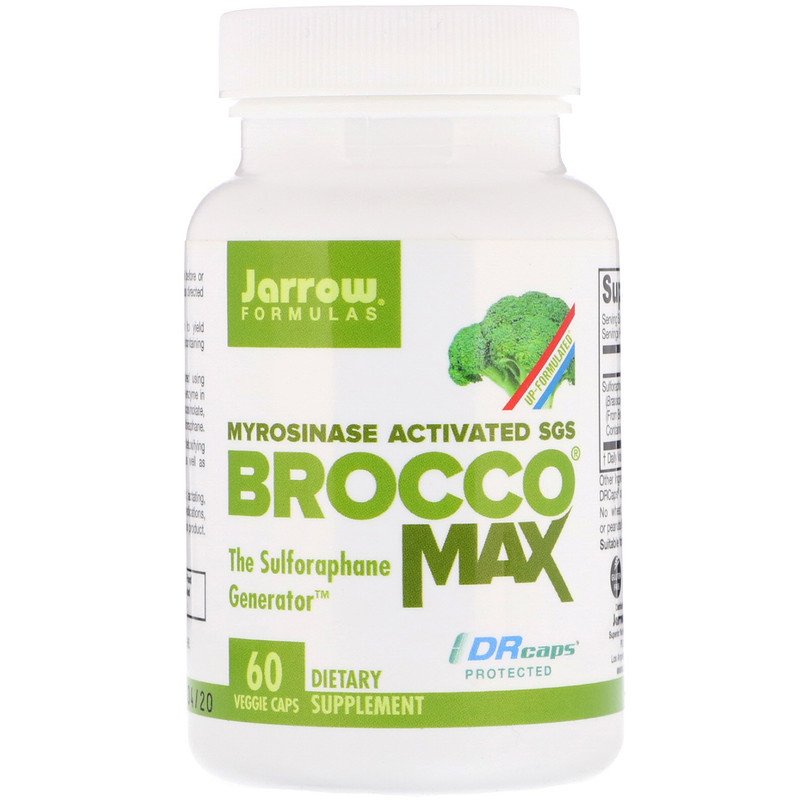 Jarrow Formulas, BroccoMax, активированный мирозиназой SGS, 60 растительных капсул