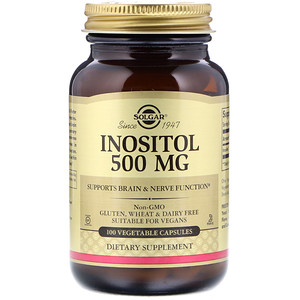 Solgar, Inositol, 500mg, 100 Veg Caps