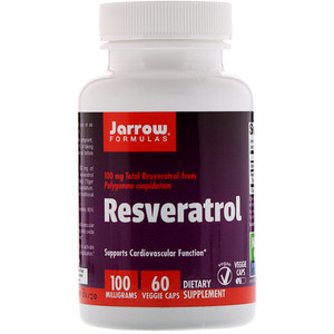 Jarrow Formulas, Ресвератрол 100, 60 овощных капсул