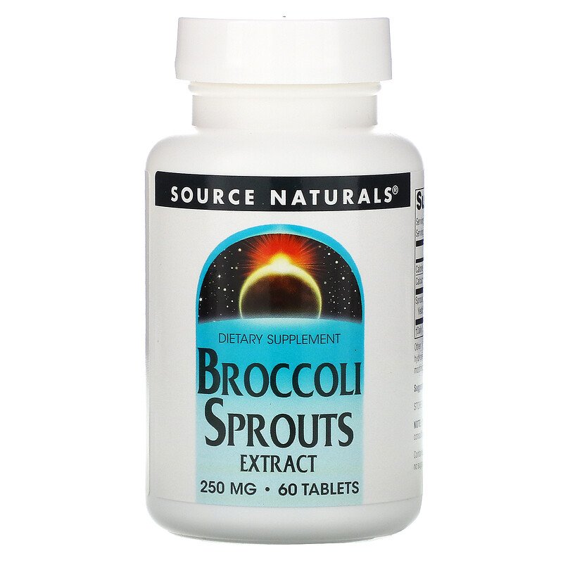 Source Naturals, Экстракт ростков брокколи, 250 мг, 60 таблеток